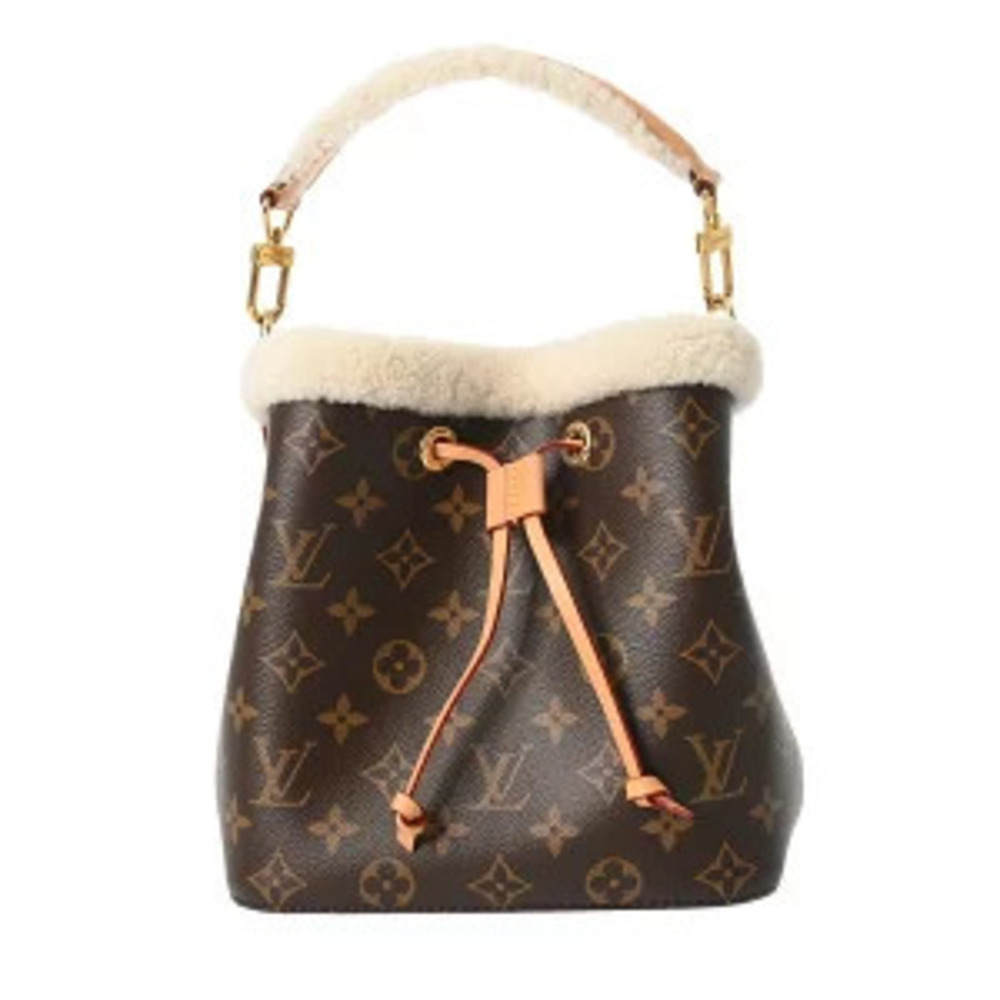 Louis Vuitton Monogram NeoNoe Brown Canvas Faux Fur Handbag